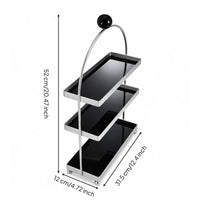 3-Tier Acrylic Organizer Shelf Space-Saving Acrylic Organizer with Metal Frame Vertical Tiered Countertop Shelf for Dresser