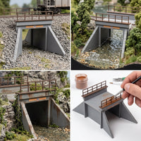 1:87 HO Scale Model Train Railway Culvert Building Kit for Dioramas and Scenery