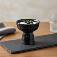 High Foot Pudding Bowl Dishwasher Ceramic Pedestal Bowl Oven-Fired-Fired Glaze Japanese Style Ice Dessert Cup for Restaurant, Cafe, Home Party