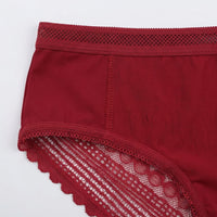 Women's Knickers Plus Size Lace Trim Panties with Ice Silk Material, Low Rise Seamless Ladies Underwear for Everyday Comfort