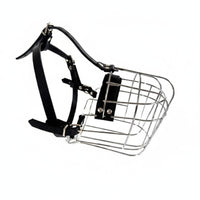 Adjustable Straps Breathable Basket Muzzle Long-Lasting Wire Basket Muzzle Anti Bite Pet Accessory Drinkable for Large Dogs, Walks, Training, Vet Visits