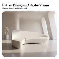 half-moonShaped Settee Artistic Design Multi-Piece Chaise Sofa bendd curved sectional sofa Living Room Furnishing for Interior Designers, Families, Lounge Area, Lobby