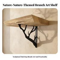 Black Tree Branch Shelf Bracket Metal Decorative Shelf Support Bracket Rustic House Decoration Vintage