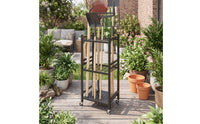 Garden Tool Rack with Wheels Heavy Duty Utility Cart with Hooks Sturdy Furniture for Garage