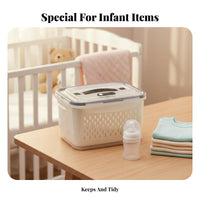 Sterilizable Portable Teether container Large Capacity Portable Soother Container Hygienic Storage Pacifier Holder Easy to Clean for Infants, Newborns, on-the-move, while on-the-moveing, in Diaper Bags, Outdoors