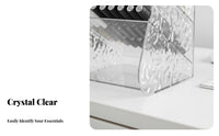 Transparent Slanted Pen Holder Multi-Functional Slanted Compartment Rack with Drawer Large Capacity Desk Organizer Space Saving for Students, educators, Artists, Study Room, School, Dormitory, Makeup Vanity