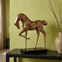 Geometric Horse Statue Modern Aluminum Equine Sculpture Decorative Room Decoration for Tabletop Display