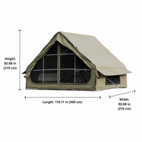 Inflatable Canvas Tents for Camping 1-4 Person Double Layer Four Season Glamping