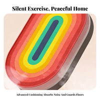 Rainbow Exercise Mat High Springy Thickened Soundproof Exercise Mat Comfortable Soundproof Exercise Pad for Women, Kids, Home Use, Apartment
