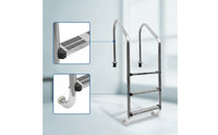 Stainless Steel Pool Ladder Anti-Slip Embedded Pool Ladder Resistant for Villa Courtyard
