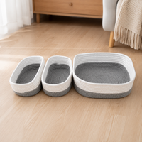Cotton Rope Laundry Basket, Set of 3, Laundry Basket, Nordic Design, Storage Box, 30x23x12cm