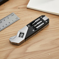 Portable Folding Hex Key Wrench Built in Bits Hex Wrench Multi-Tool Size Markings CR-V Steel for DIY Users, Mechanics, Travel, Car Repair