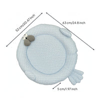 Breathable Cooling Pet Bed Padded Round Pet Bed Woven Texture Cat Cooling Mat Light Blue for Cats, Dogs, Summer