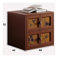 Freestanding TV Console Solid Wood Storage Cube Household Furniture Vintage Design Accent Cabinet Artistic Panel Doors Suitable for Gift Giving Home Decoration
