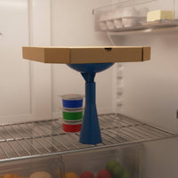 Pizza Box Stand Strong and Stable Fridge Pizza Holder Space-Saving Fridge Rack Easy to Clean Rotating Food Holder