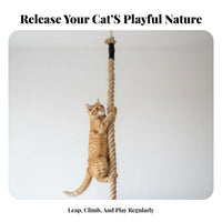 Adjustable Height Floor-to-Ceiling Cat Pole System Multi-Level resting spotes Floor-to-Ceiling Cat Pole Sisal clawing Surfaces Pet Furniture Sturdy Construction for felines, Apartment Dwellers, Indoors, Living Room, Bedroom
