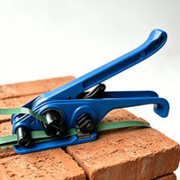 Strapping Kit Handheld Manual Strapping Tool with Buckles Heavy Duty Banding Tool with Strap Roll for Packagers, Warehouse, Carton Bundling