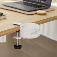 Screw-Tightened Desk Cup Holder with Clamp Adjustable Clamp-on Cup Holder Sturdy Heavy-Duty for Students, Dorm Room