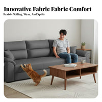Abrasion-ResistantResistant Curved Sectional Sofa Petaccommodating Couch Modern Design Seating Furniture Performance Fabric for Apartment Dwellers, Homeowners, Entertainers, Living Room, Lounge Area, Home, recreation Space