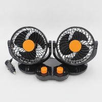12V Dual Head Car Fan Universal Double Head Car Fan Easy to Install Powerful for Commuters