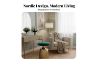 Light Luxury Round Upholstered Pouf Modern Design Vanity Seat Comfortable Seating Small Stool Space-Saving for cosmetic Professionals, Interior Decorators, Bedroom, Dressing Area, Living Room, Entryway