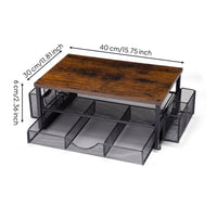 No-Drill Under-Desk Storage Rack Two-Tier Under Desk Drawer Organizer Sliding Clamp-on Drawer Organizer Metal for Students