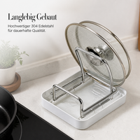 304 Stainless Steel Countertop Pot Lid Holder for Kitchen
