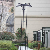 Tall Fungus Top Trellis Cross Braces Metal Climbing Trellis Tapered Frame Garden Structure Decorative Design for Courtyard