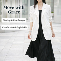 Long Sleeve Satin Jacket and Adjustable Straps Camisole Dress Two Piece Suit for Women, Business Casual Office Wear Outfit Set