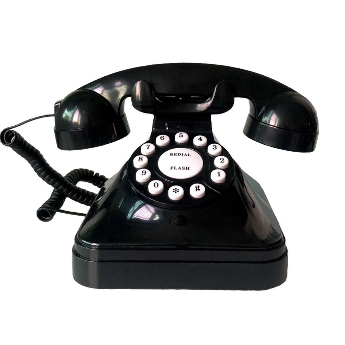 Rotary-Style Landline Phone Decorative Corded Desk Phone Rotary Dial Telephone Classic Antique Design Communication Device