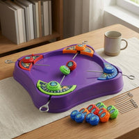 Raised Rim Rotating Top Battle Set Rounded Square Battle Top Arena Printed Graphics Pull Cord Arena Toy