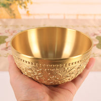 Embossed Copper Bowl Polished Decorative Bowl Elegant Vessel Stylish for Collectors, Home Display