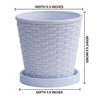 Plant Pots with Self Watering Drainage Tray, Durable Plastic Flower Pots, Modern Planter for House Plants and Outdoor Plants, Indoor Garden Pots