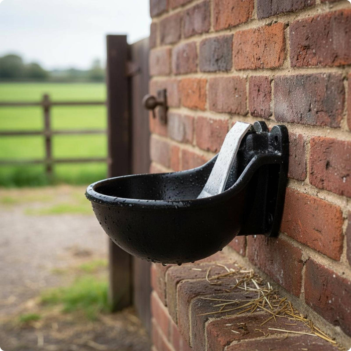 Automatic Horse Waterer Easy to Clean Stable Water Dispenser Cast Iron Livestock Drinking Bowl for Barn