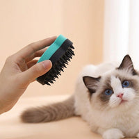 Cat Brush and Pet Hair Remover for Dog Cat Grooming, Gentle on Skin Soft Silicone Massage Brush, Unique Cat Head Shape, Self Cleaning Bath Brush