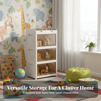 Foldable Design Foldable Double-Door Cabinet Multifunctional Household Storage Large Capacity Shelf Organizer Easy Assembly for Home Organizers, Families, Homeowners, Playroom, Living Room, Bedroom, Bathroom