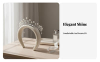 Bridal Headpiece Korean Design Bridal Wedding Headpiece Wedding Hair Jewelry Sparkling Lustrous Bead Crystal Tiara Elegant