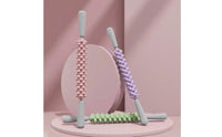 Seamless Rolling Spiky Massage Roller Stick Pain Relief Handheld Muscle Roller Soft Rubber Handle Fitness Equipment for Athletes