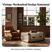 Retro Airplanedesign Aestheticdesign Sideboard Riveted Features Living Room Credenza Multi-Functional Sturdy Construction