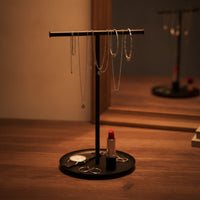 Horizontal Bar Jewelry Stand Tabletop Horizontal Bar Necklace Organizer Stand Modern Necklace Holder for Dresser