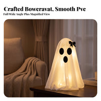 Halloween Standing Specter Figure | Simple Black Oval FaceFlowing Cloth Shape, specter with Hat, for Tabletop