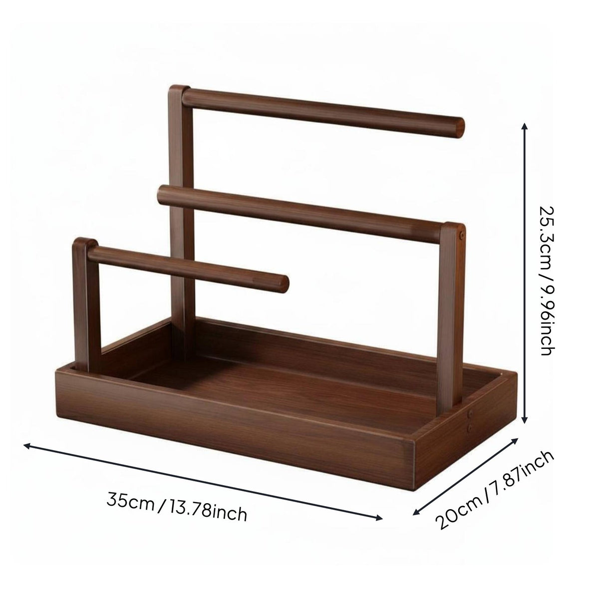 3 Tier Jewelry Stand Large Capacity Necklace Rack with Tray Easy Access Watch Display Rack for Desktop