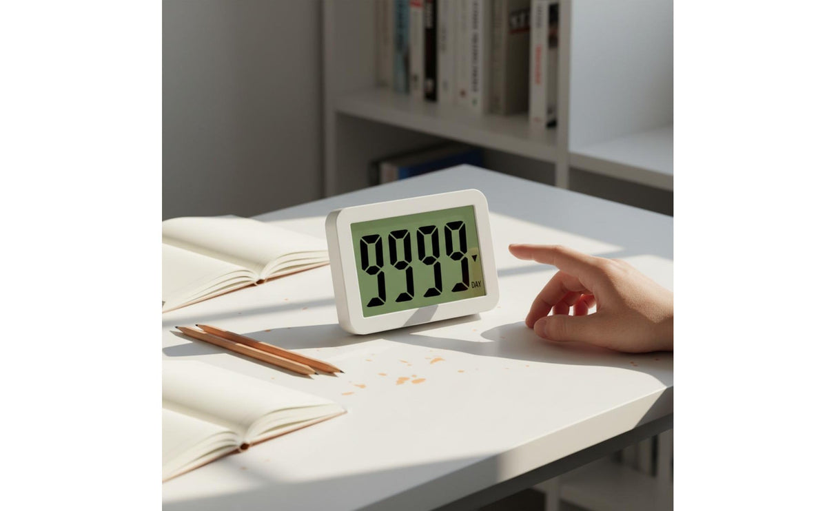 Lock Function Countdown Timer Built-in Stand Desk Timer Large LCD Display Timekeeping Device for Students