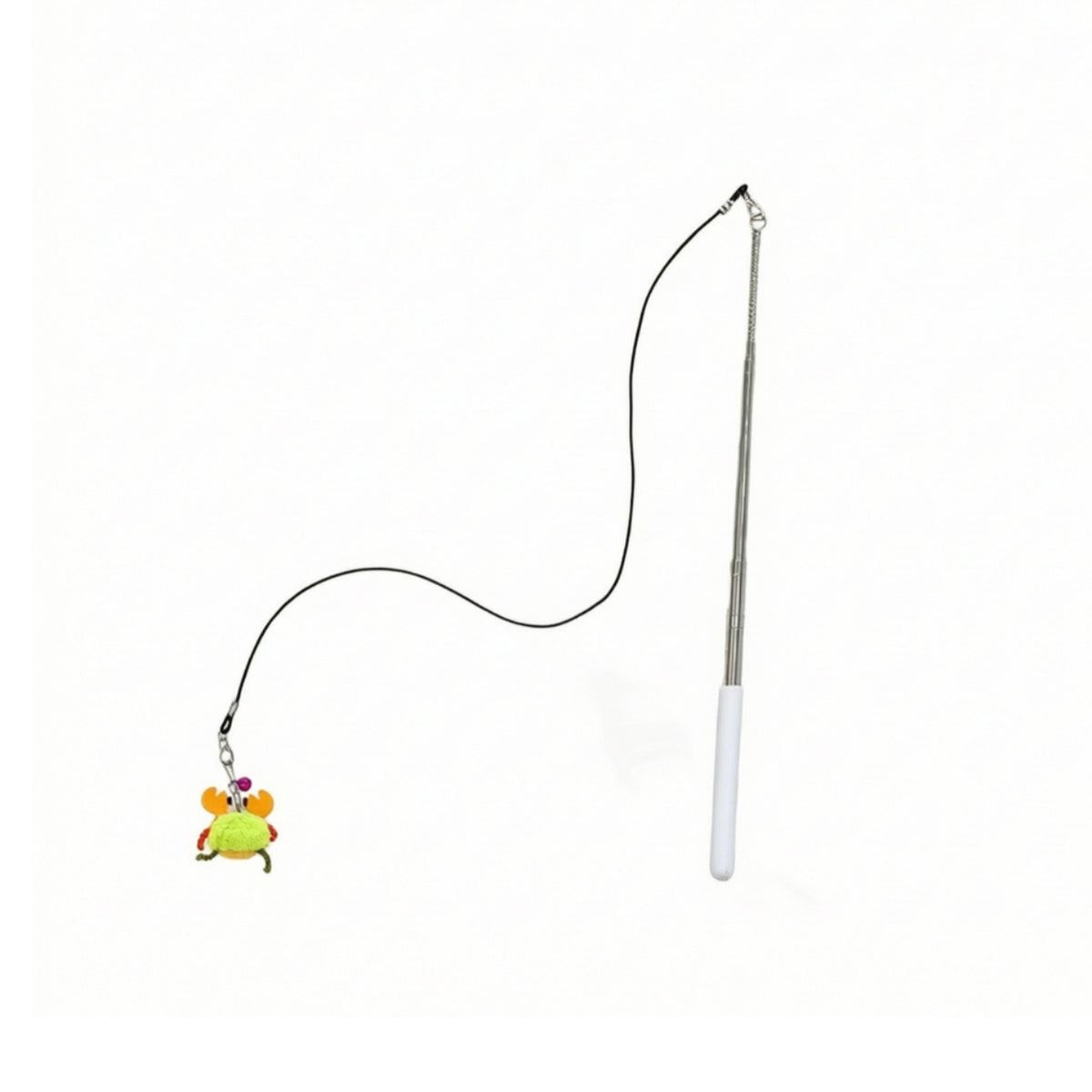 Cat Teaser Rod with Crustacean Lure Interactive Retractable Feline Teaser Rod Toy Detachable for Cats