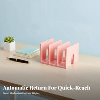 Transparent Expandable Bookend Space-Saving Book Holder Adjustable Desk Shelf Sturdy backing for Students, educators, Kids, School, Study Room, Library, Home