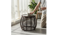 3 Pieces Rattan Table and Chairs Set Balcony Friendly Garden Furniture