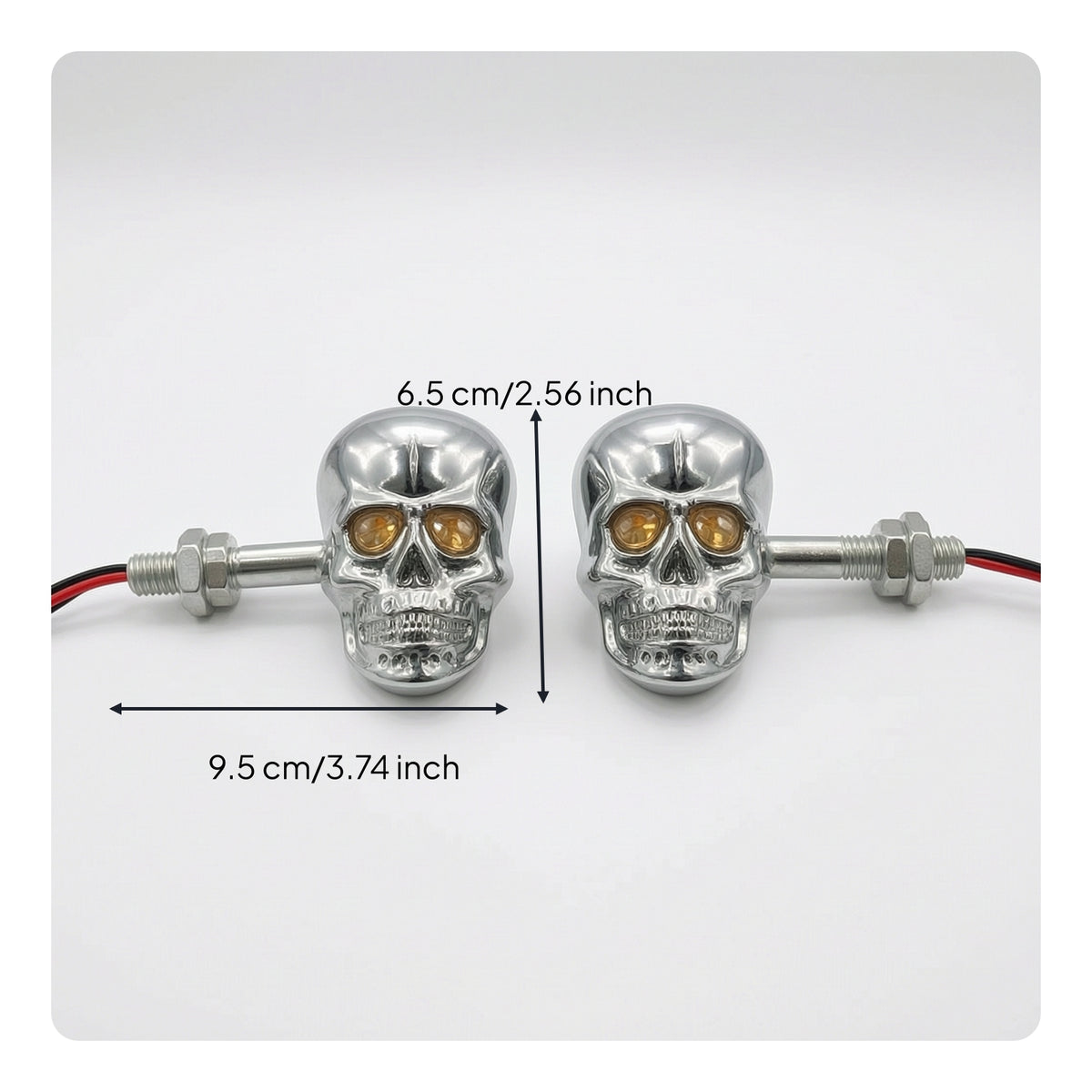 Skull Head Turn Indicator Chrome Skull Turn Indicator Motorcycle Blinker Bright Motorcycle Indicator Light Universal Fit