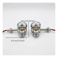 Skull Head Turn Indicator Chrome Skull Turn Indicator Motorcycle Blinker Bright Motorcycle Indicator Light Universal Fit