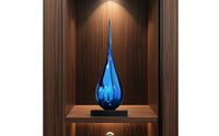 Teardrop Sculpture Sleek Sculpture with Marble Base Minimalistic Sculptural Decorative Piece for Living Room, Office Lobby