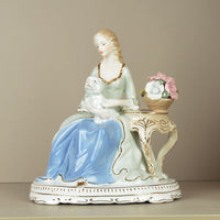 Elegant European Ceramic Figure Art Ornament for Living Room, Entryway, Shelf